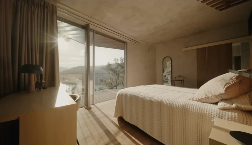 douro wood house bedroom at winter, architecture by mjarc architects