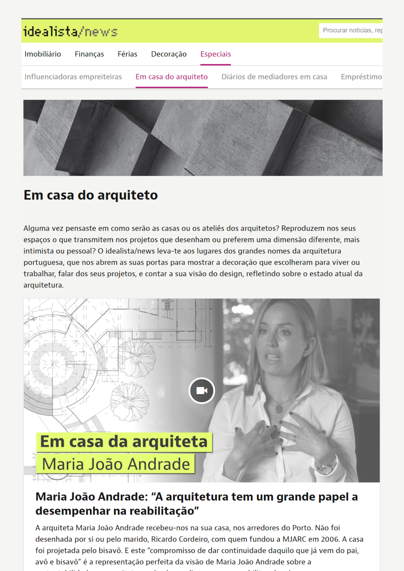 Idealista – Em casa do arquiteto