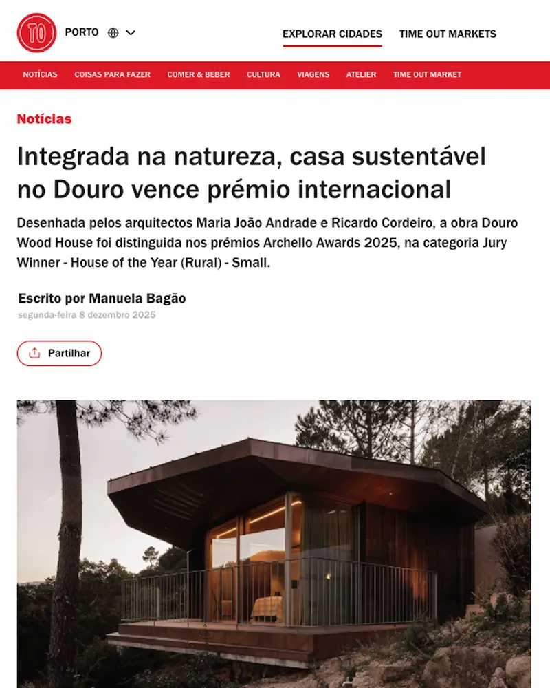 Time Out destaca projeto Douro Wood House